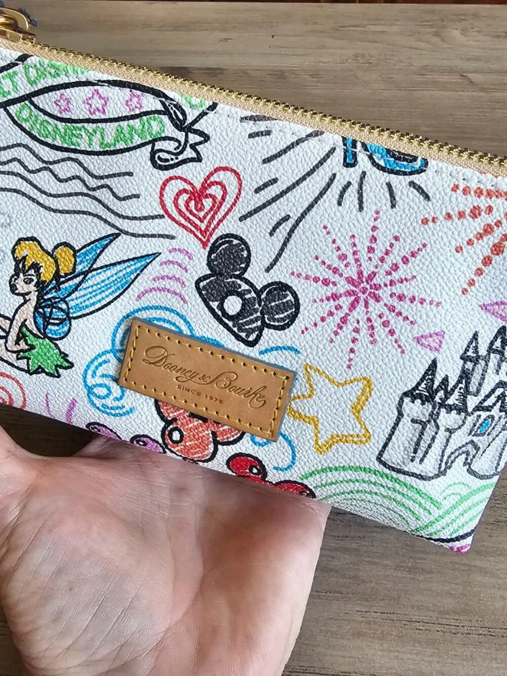 Disney Dooney & Bourke Sketch Cosmetic Makeup Case Coin Purse Bag NWT